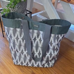 Thirty-One Essential Storage Tote Gray & White